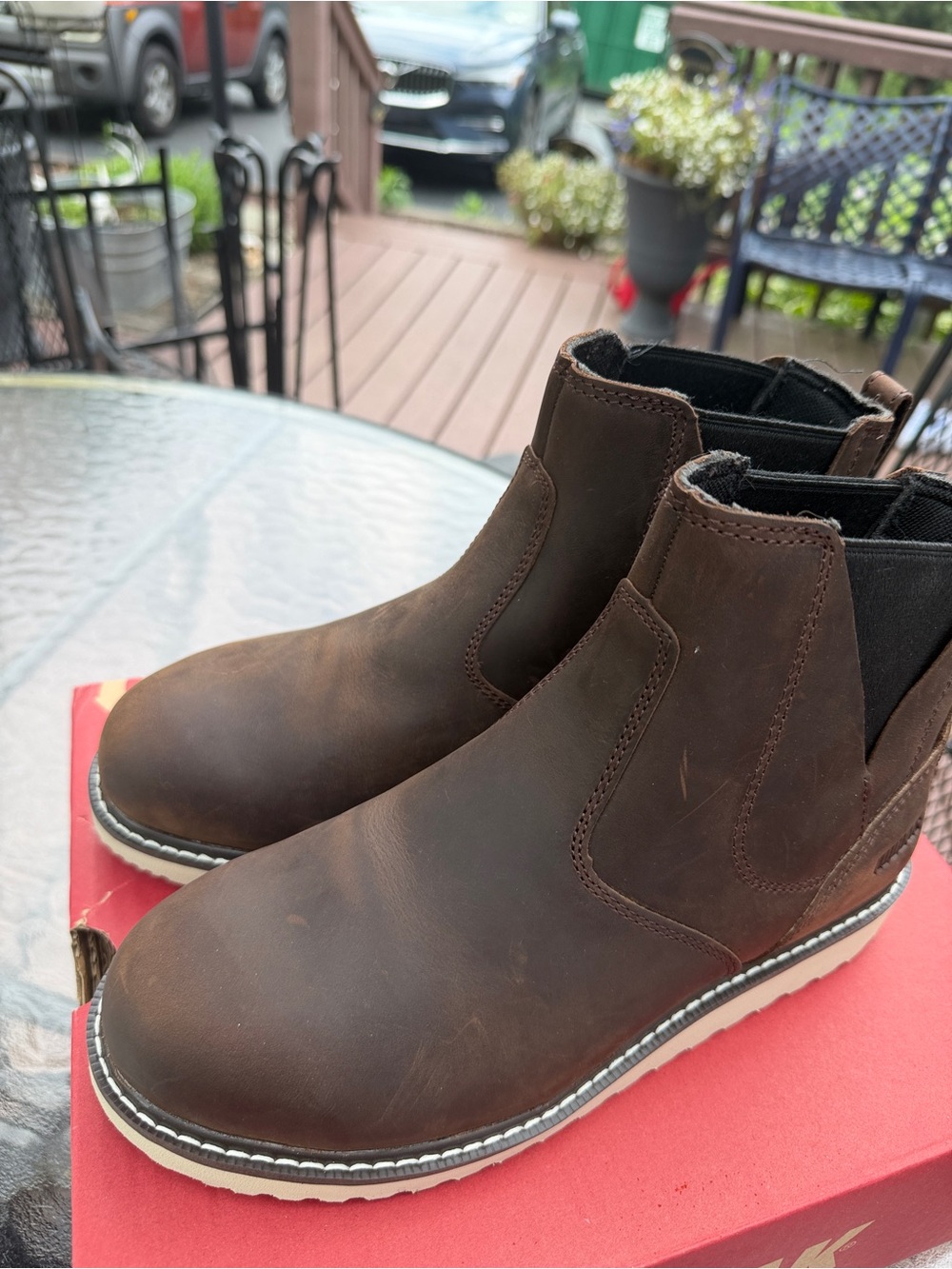 Kodiak Women’s Brown Leather steel toe Boots with White Sole - Picture 8 of 9
